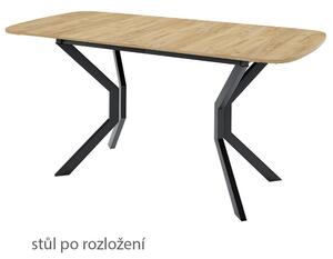 Jídelní stůl DEIMOS M | 130x80 cm | rozkládací | černé kovové nohy | VÝBĚR DEKORU DESKY