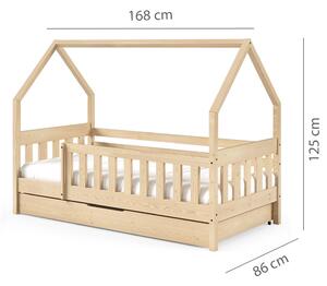 Jednolůžko dětská postel LENA | 80x160 cm | s roštem | přírodní | UNI PROVEDENÍ