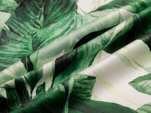 Sametová látka Tamara TMR-028 Velké zelené listy - šířka 140 cm