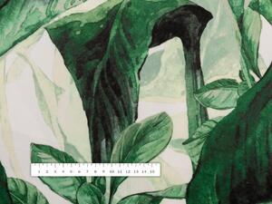 Biante Sametový oválný ubrus Tamara TMR-028 Velké zelené listy 50x100 cm