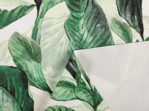 Biante Sametový závěs Tamara TMR-028 Velké zelené listy 135x140 cm