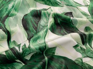 Sametová látka Tamara TMR-028 Velké zelené listy - šířka 140 cm