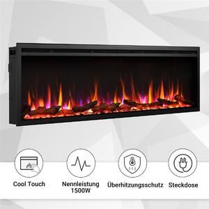 Elektrický krb, vestavný krb BALDERIA Atalanta 50 – topný výkon až 1500 W, černý