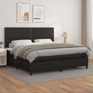 Box spring postel s matrací černá 200x200 cm umělá kůže 3142803