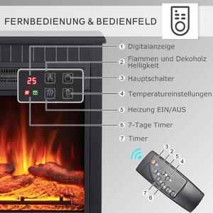 Elektrický krb BALDERIA Ember – výkon až 2000 W, černý