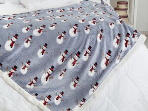 B.E.S. - Petrovice, s.r.o. Dětská deka s beránkem mikroflanel Snowman, dárkové balení - šedá Rozměr: 150x200 cm