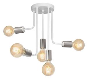 Lustr na tyči CANDELA 5xE27/15W/230V bílá
