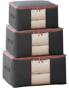 Textilní box pro uskladnění ložního prádla a oblečení, šedý PILLOW 60x40x30