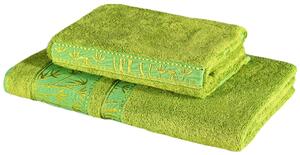 Sada 2 kusů zelené bambusové osušky a ručníku EMI