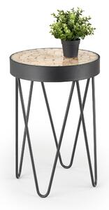Konferenční stolek NATURAL - černý/skleněný se dřevem z modřínu
