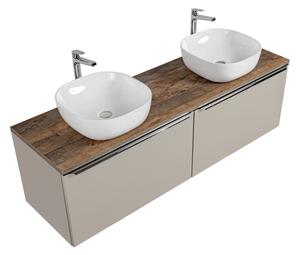 Koupelnová skříňka s umyvadlem a deskou SANTA Fe Taupe DU160/1 | 160 cm
