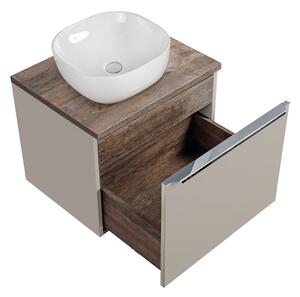 Koupelnová skříňka s umyvadlem a deskou SANTA Fe Taupe DU60/1 | 60 cm