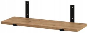 Závěsná nástěnná police LOFT kov a dub L-30 cm