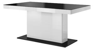 Stůl QU81 QUARTZ Černý / Bílý / Černé sklo