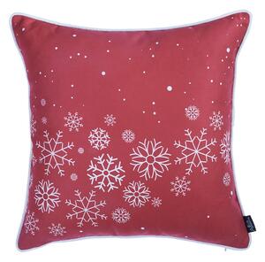 Červený povlak na polštář s vánočním motivem Mike & Co. NEW YORK Honey Snowflakes, 45 x 45 cm