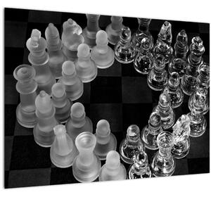 Obraz - černobílé šachy (70x50 cm)