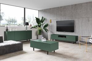 TV stolek Scalia II 190 cm s výklenkem - labrador mat / černý podstavec