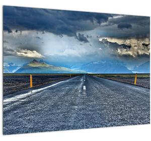 Skleněný obraz cesty v bouři (70x50 cm)