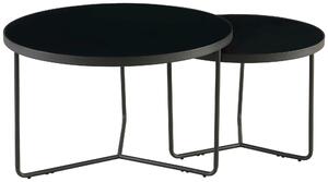 SADA KONFERENČNÍCH STOLKŮ, černá, kov, sklo, 80/60/49.5/44.5/80/60 cm MID.YOU, Online Only