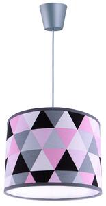 Závěsné svítidlo Garo, 1x textilní stínítko se vzorem (výběr ze 3 barev), (výběr ze 3 barev konstrukce), (fi 20cm)