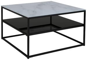 KONFERENČNÍ STOLEK, černá, bílá, kov, sklo, 75/75/43 cm Livetastic, Online Only