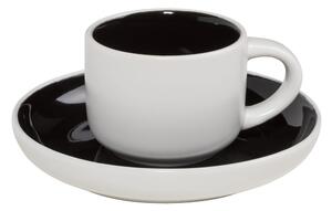 Černo-bílý porcelánový hrnek na espresso s podšálkem Maxwell & Williams Tint, 100 ml