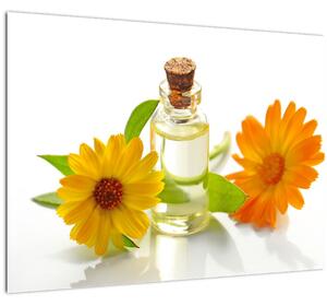 Skleněný obraz květinového oleje (70x50 cm)