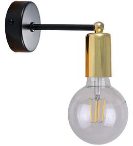 Nástěnné svítidlo Edison, zlaté tělo svítidla