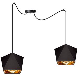Závěsné svítidlo Diamond Gold Spider, 2x černé/zlaté textilní stínítko