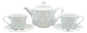 Porcelánový čajový designový set Diamond White
