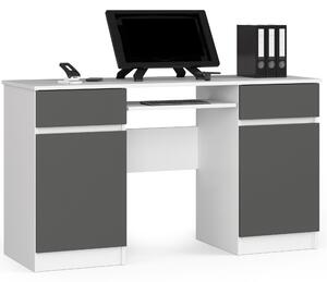 Moderní psací stůl ANNA135, bílý / grafit