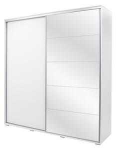 Zrcadlová šatní skříň s posuvnými dveřmi ONTARIO 24 bílá 230 cm