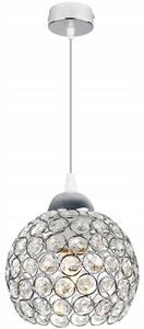 Závěsné svítidlo Crystal, 1x stříbrné křišťálové stínítko, ch