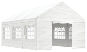 Altán se střechou bílý 6,69 x 4,08 x 3,22 m polyethylen