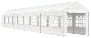 Altán se střechou bílý 20,07 x 2,28 x 2,69 m polyethylen