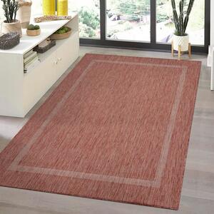 Šňůrkový koberec Relax ramka červený