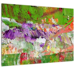 Skleněný obraz abstrakce - malba (70x50 cm)