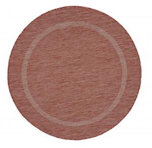 Šňůrkový koberec Relax ramka červený, kruh