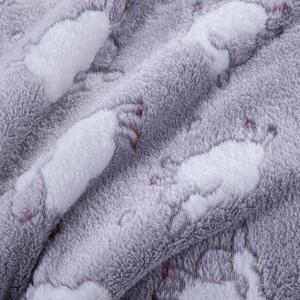 Beránková deka OVEČKA s ovečkami světle šedá 150 x 200 cm