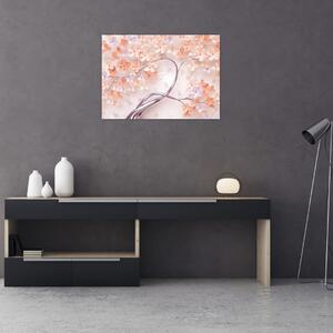 Obraz korálových květů stromu - abstrakt (70x50 cm)