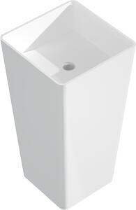 Mexen Adora, volně stojící umyvadlo z konglomerátu 45x45x82 cm, bílá matná, 26564500