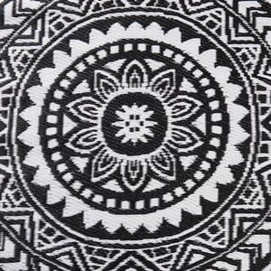 COLOUR CLASH Venkovní koberec květiny 118 cm - černá/bílá