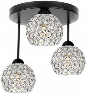 Stropní svítidlo Crystal, 3x stříbrné křišťálové stínítko