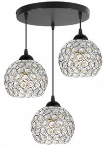 Závěsné svítidlo Crystal, 3x stříbrné křišťálové stínítko