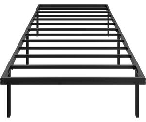 HOMCOM kovový rám postele s úložným prostorem pod postelí, výška 35,5 cm, tichý design, bez roštů, snadná montáž, 90 x 200 cm, černý | Aosom