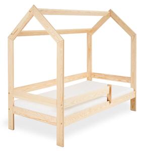 Dětská postel DOMEČEK D3 borovice 80 x 160 cm Rošt: Bez roštu, Matrace: Matrace EASYSOFT 8 cm, Úložný box: S bílým úložným boxem