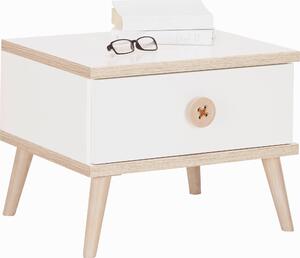 NOČNÍ STOLEK, bílá, barvy dubu, 52/40/38 cm Modern Living, Online Only