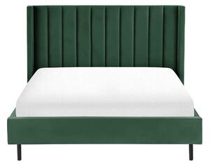 Sametová postel 140 x 200 cm zelená VILLETTE