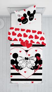 Jerry Fabrics bavlna povlečení Mickey a Minnie ? Disney - pruhy 140x200 70x90