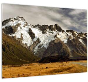 Skleněný obraz hory Sefton, Nový Zéland (70x50 cm)